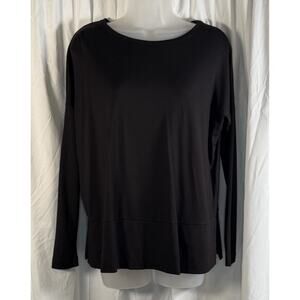 Ann Taylor Loft Long Sleeve Side Hem Slit Top, Black, Sz: XS, 84-27